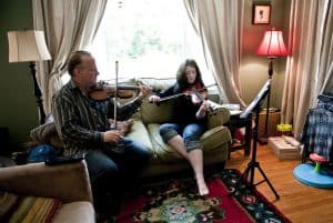 Christian Howes and his daughter, Camille Vogley-Howes, 16, will perform on violin at the Creekside Jazz and Blues Festival on Father's Day. Photographed Wednesday, June 5, 2013. (Abigail Saxton Fisher / Dispatch)
